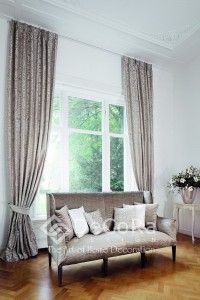 rideau jacquard intemporel et classique clair beige anti-feu ignifugé    